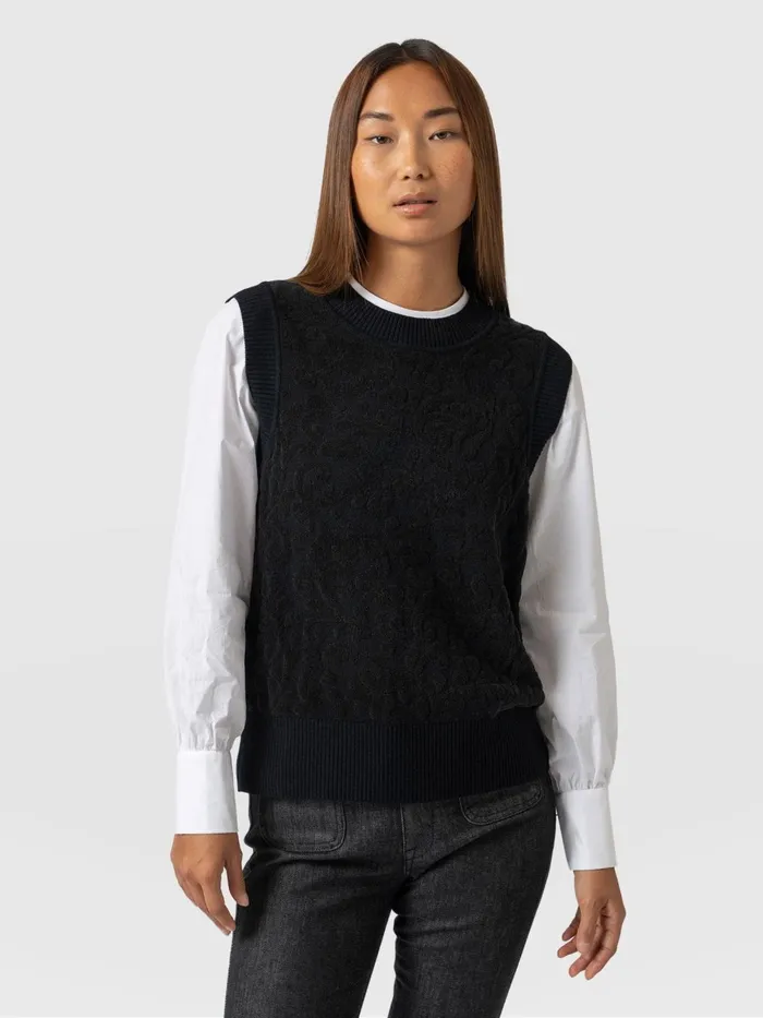 Saint And Sofia Knitwear Women Wren Sleeveless Knit 8211 Black Black