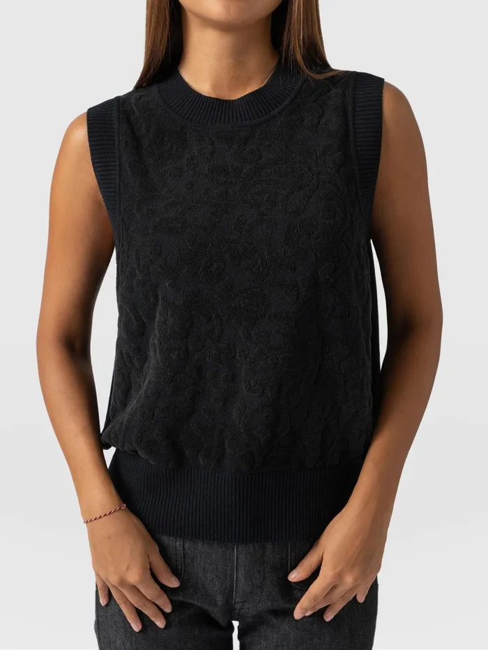 Saint And Sofia Knitwear Women Wren Sleeveless Knit 8211 Black Black