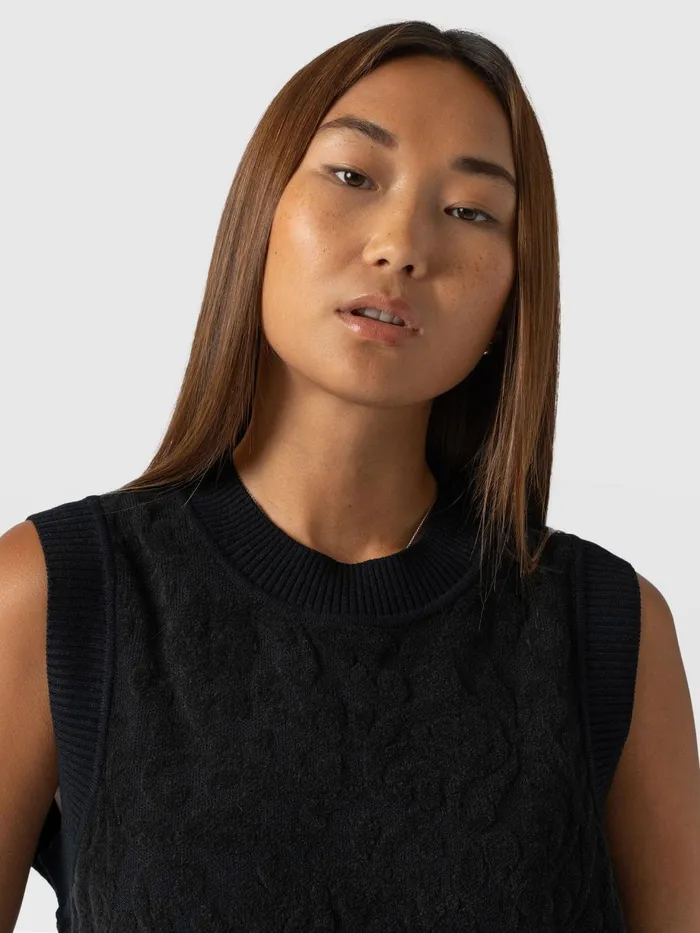Saint And Sofia Knitwear Women Wren Sleeveless Knit 8211 Black Black
