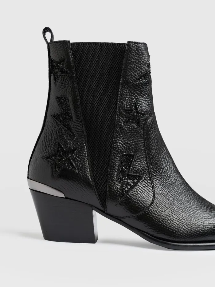 Saint And Sofia Leather Women Billie Rock Boot 8211 Black Black