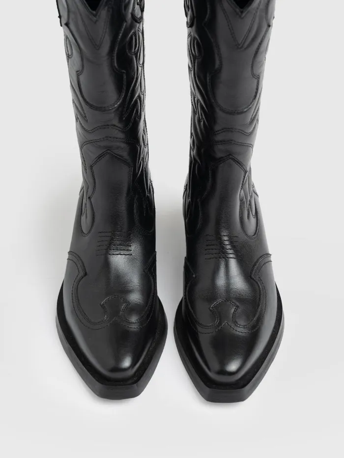Saint And Sofia Leather Women Kansas Western Boot 8211 Black Black