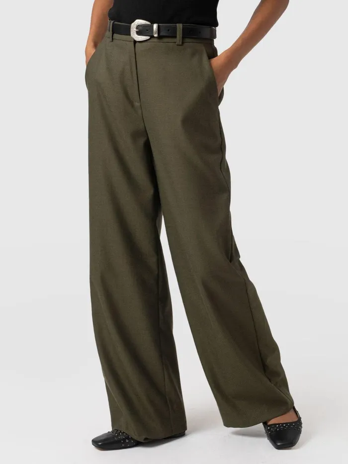 Saint And Sofia Pants Women Argent Wide Leg Pant 8211 Khaki Khaki