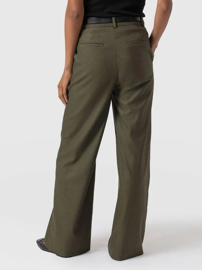 Saint And Sofia Pants Women Argent Wide Leg Pant 8211 Khaki Khaki
