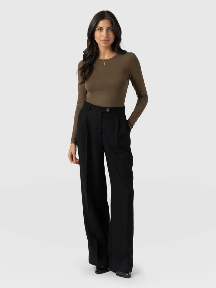 Saint And Sofia Pants Women Emery Wide Leg Pant 8211 Black Black