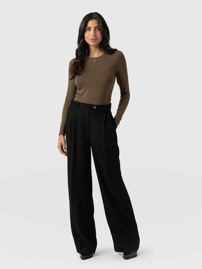 Saint And Sofia Pants Women Emery Wide Leg Pant 8211 Black Black