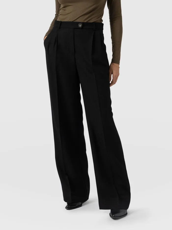 Saint And Sofia Pants Women Emery Wide Leg Pant 8211 Black Black