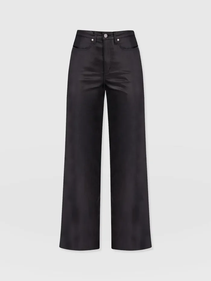 Saint And Sofia Pants Women Maeve Wide Leg Pant 8211 Black Coated Black Coated