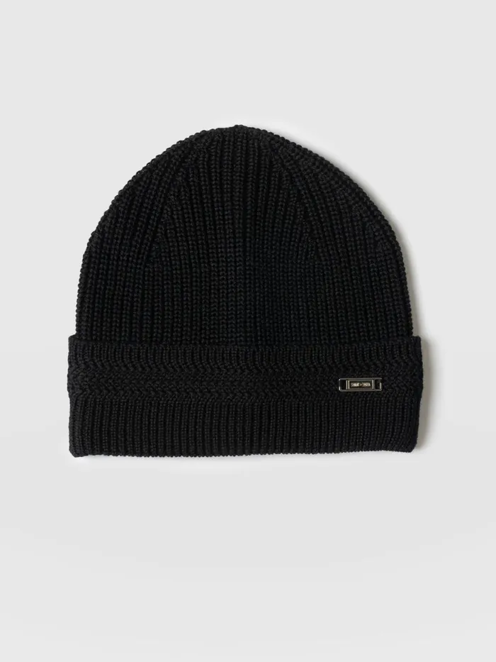 Saint And Sofia Scarves and Hats Women Merino Beanie 8211 Black Black