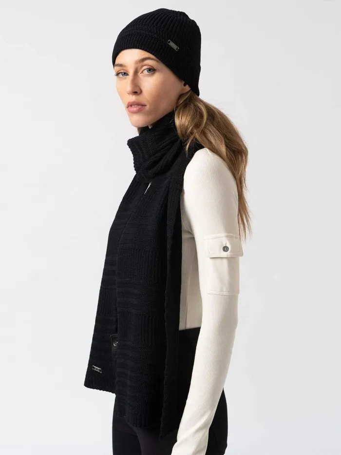 Saint And Sofia Scarves and Hats Women Merino Beanie 8211 Black Black