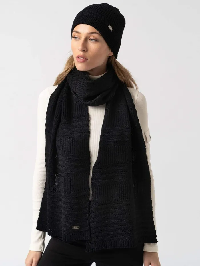 Saint And Sofia Scarves and Hats Women Merino Beanie 8211 Black Black