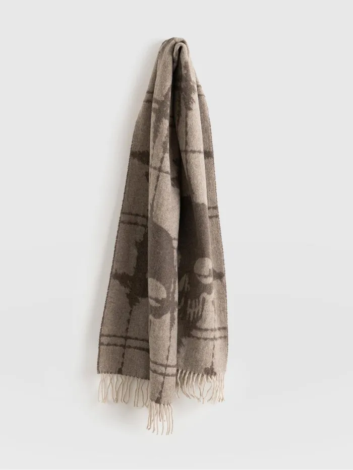 Saint And Sofia Scarves and Hats Women Sutton Skull Scarf 8211 Beige Beige