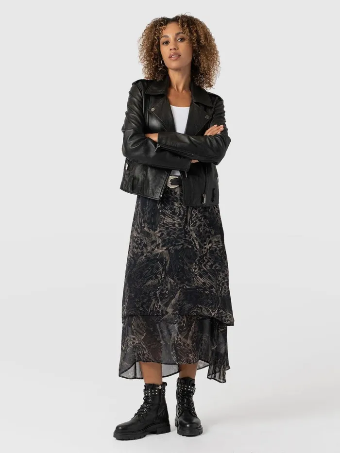 Saint And Sofia Skirts Women Etta Layered Skirt 8211 Spot Feather Spot Feather