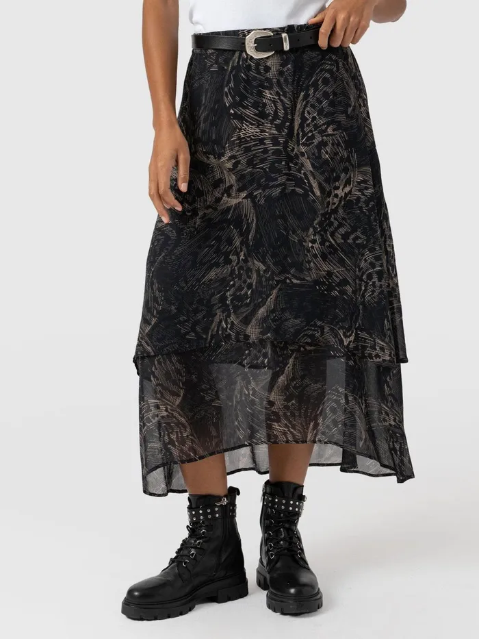 Saint And Sofia Skirts Women Etta Layered Skirt 8211 Spot Feather Spot Feather