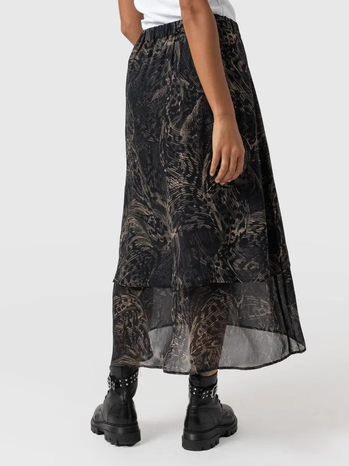Saint And Sofia Skirts Women Etta Layered Skirt 8211 Spot Feather Spot Feather
