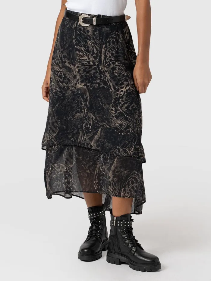 Saint And Sofia Skirts Women Etta Layered Skirt 8211 Spot Feather Spot Feather