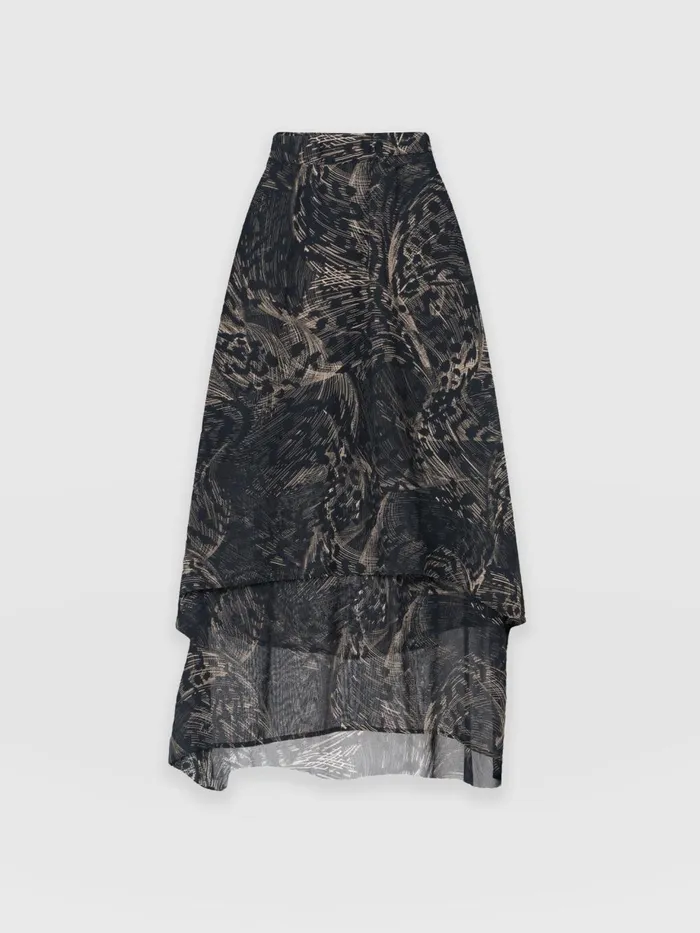 Saint And Sofia Skirts Women Etta Layered Skirt 8211 Spot Feather Spot Feather