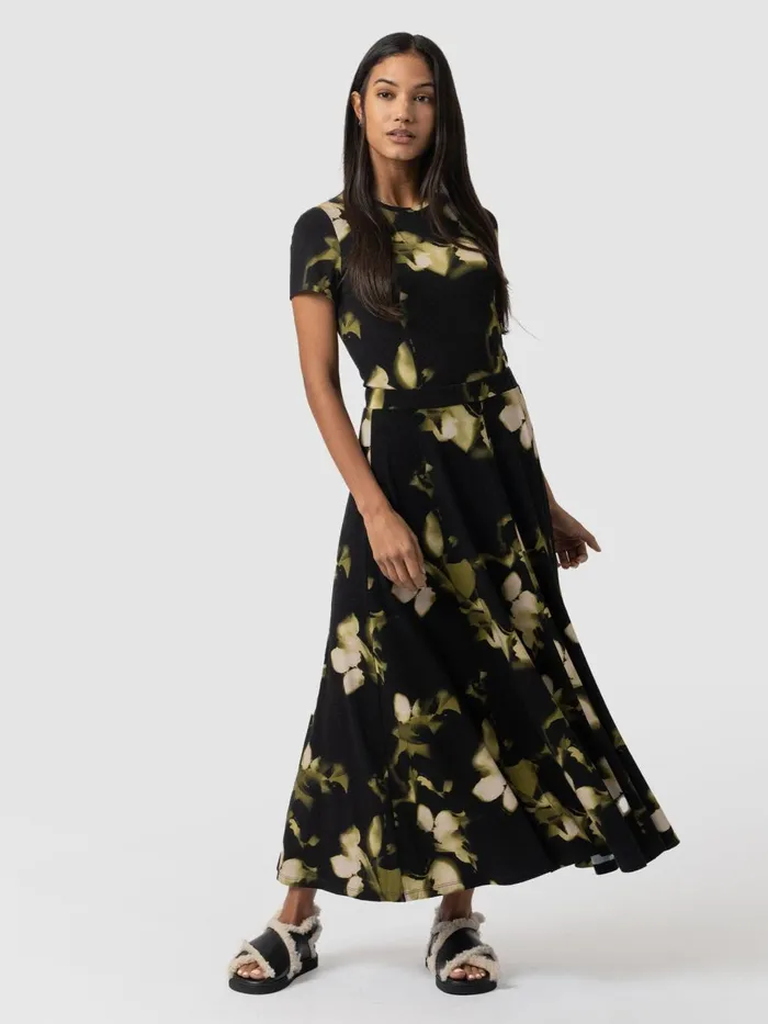 Saint And Sofia Skirts Women Nora ALine Skirt 8211 Green Aurora Green Aurora