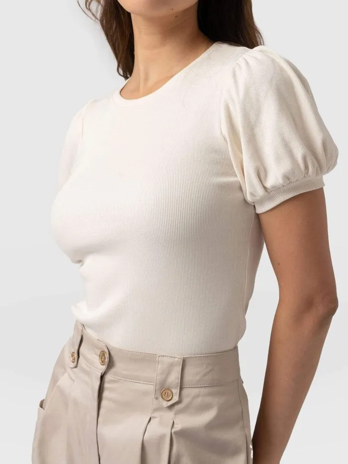 Saint And Sofia TShirts and Tanks Women Cavendish Tee 8211 Cream Cream