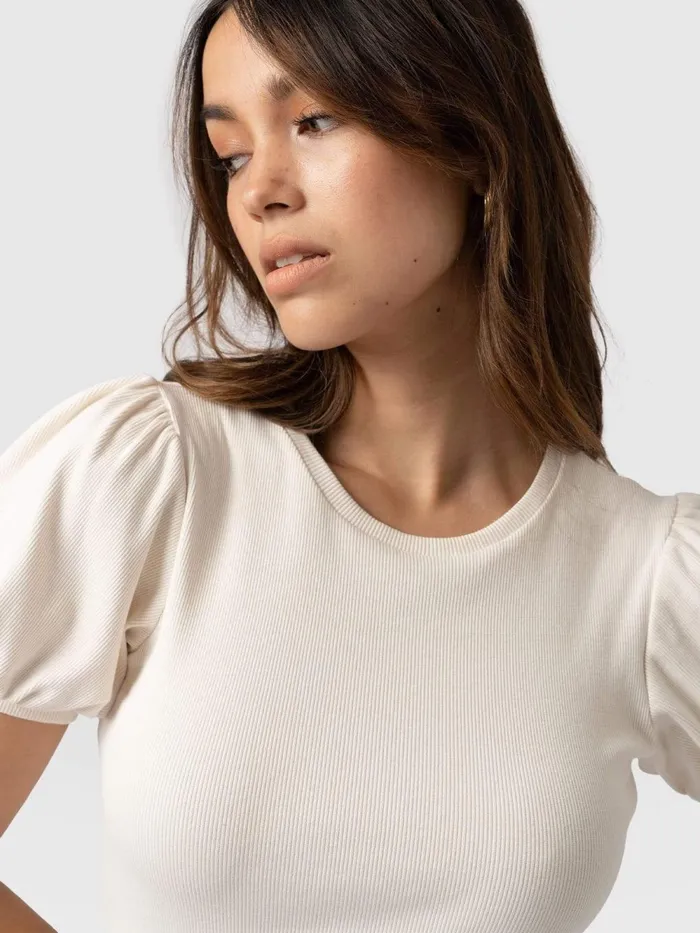 Saint And Sofia TShirts and Tanks Women Cavendish Tee 8211 Cream Cream