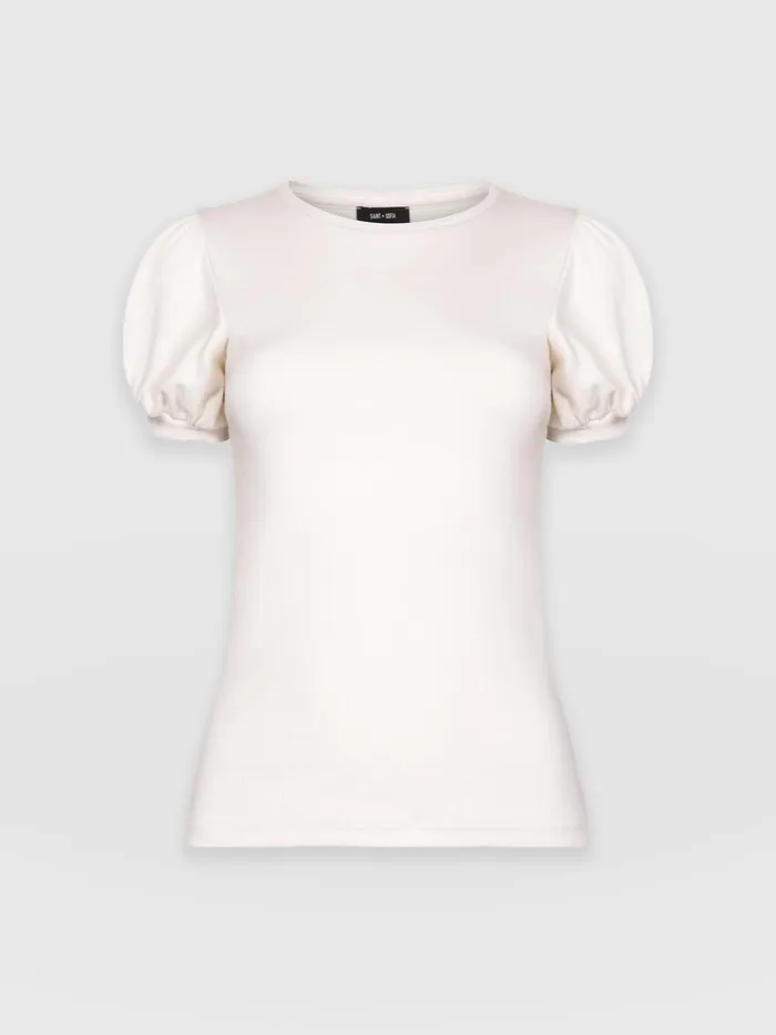 Saint And Sofia TShirts and Tanks Women Cavendish Tee 8211 Cream Cream