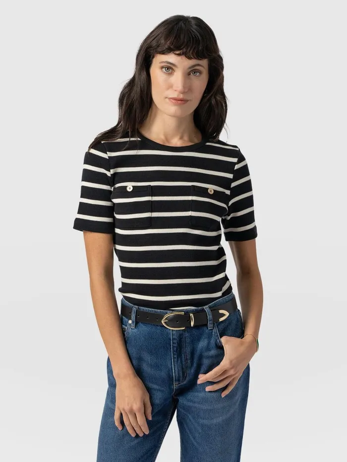 Saint And Sofia TShirts and Tanks Women Helena Tee 8211 Stripe Stripe