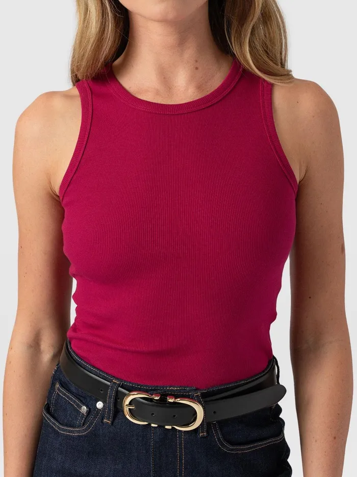Saint And Sofia TShirts and Tanks Women Nova Racer Vest 8211 Fuchsia Pink Fuchsia Pink