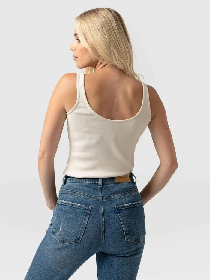 Saint And Sofia TShirts and Tanks Women Rib Cami 8211 Cream Cream