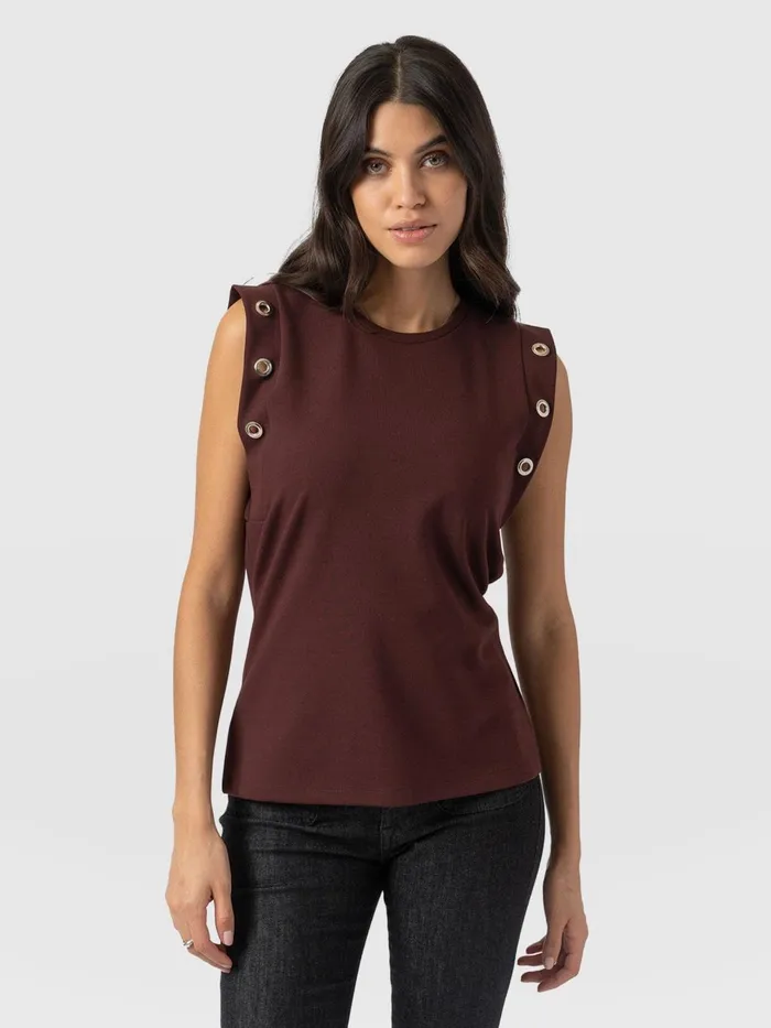 Saint And Sofia TShirts and Tanks Women Rowan Tee 8211 Maroon Eyelet Maroon Eyelet Saint And Sofia TShirts and Tanks Women Rowan Tee 8211 Maroon Eyelet Maroon Eyelet