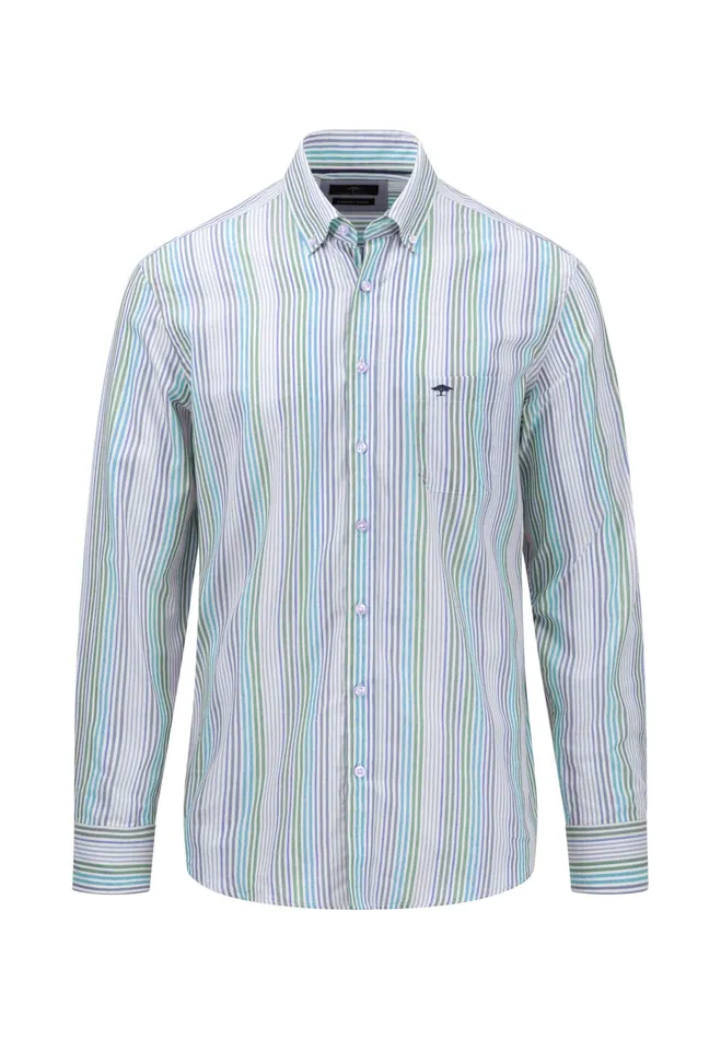 Sale Men FYNCHHATTON Slipped Cotton Shirt With Strip Design Leaf Greenorient Redsummer Breezenight Sale Men FYNCHHATTON Slipped Cotton Shirt With Strip Design Leaf Greenorient Redsummer Breezenight
