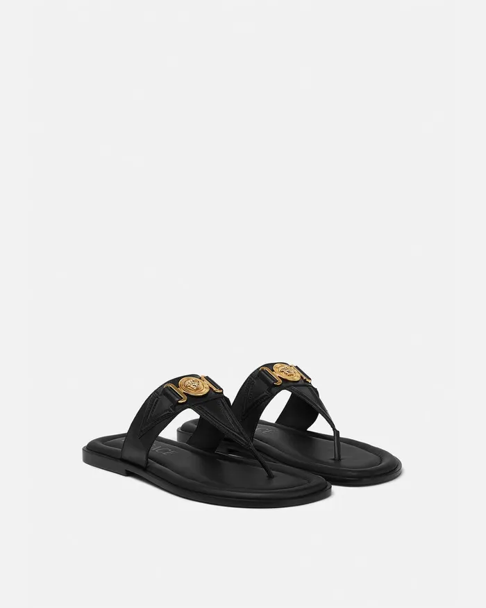 Sandals and Slides Men Versace Medusa Biggie Sandals Blackgold