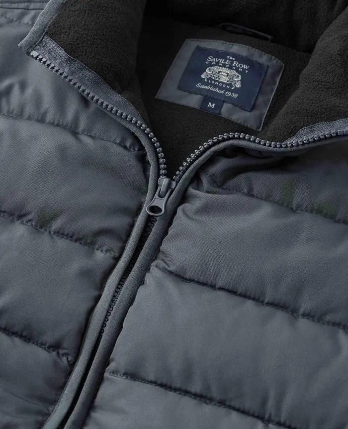 Savile Row Company 100 Recycled Dark Grey Quilted Gilet Dark Grey Men Outerwear