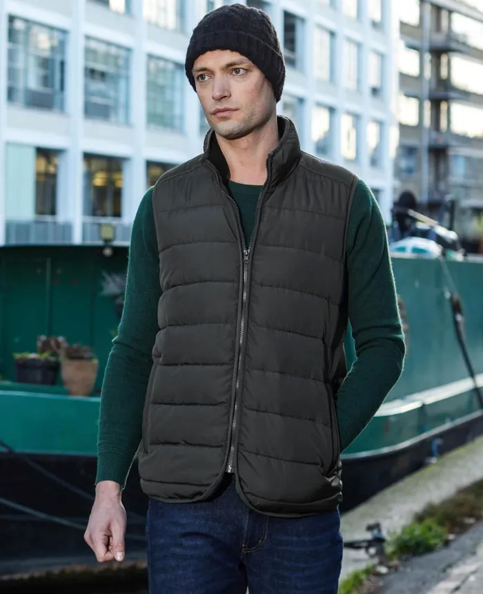 Savile Row Company 100 Recycled Dark Grey Quilted Gilet Dark Grey Men Outerwear