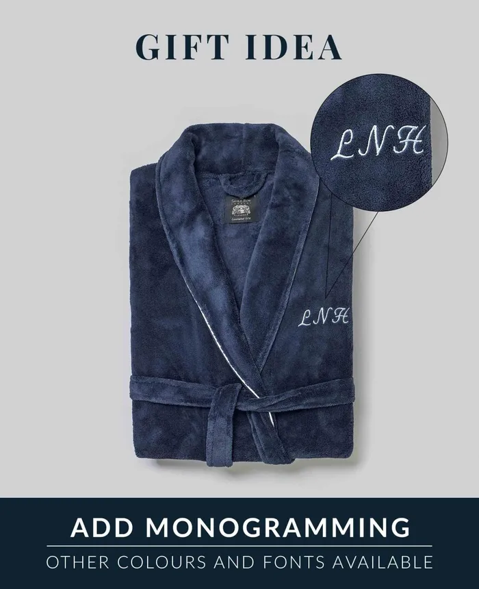Savile Row Company Black Fleece Supersoft Dressing Gown With Grey Piping Black Fleece Men Dressing Gowns and Robes