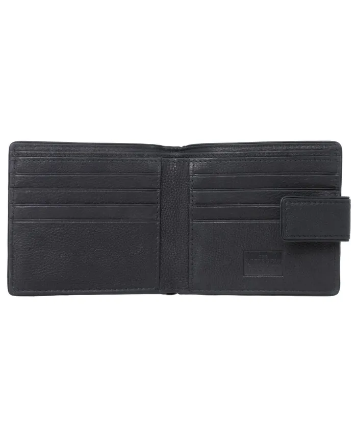 Savile Row Company Black Leather Classic Tab Wallet Black Men Leather Goods