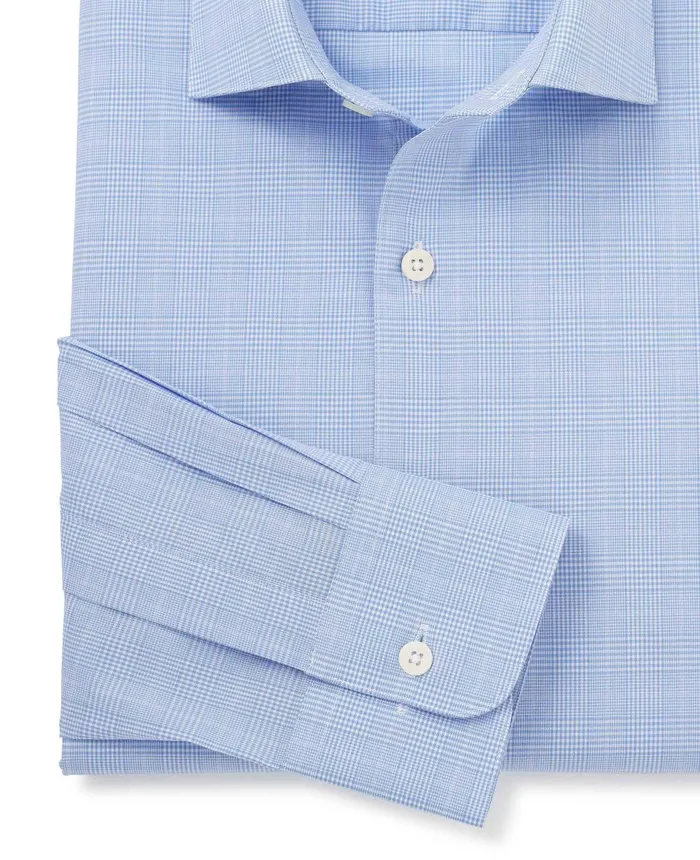 Savile Row Company Blue Cotton Prince Of Wales Check Slim Fit Formal Shirt 8211 Single Cuff Men Formal Shirts Savile Row Company Blue Cotton Prince Of Wales Check Slim Fit Formal Shirt 8211 Single Cuff Men Formal Shirts