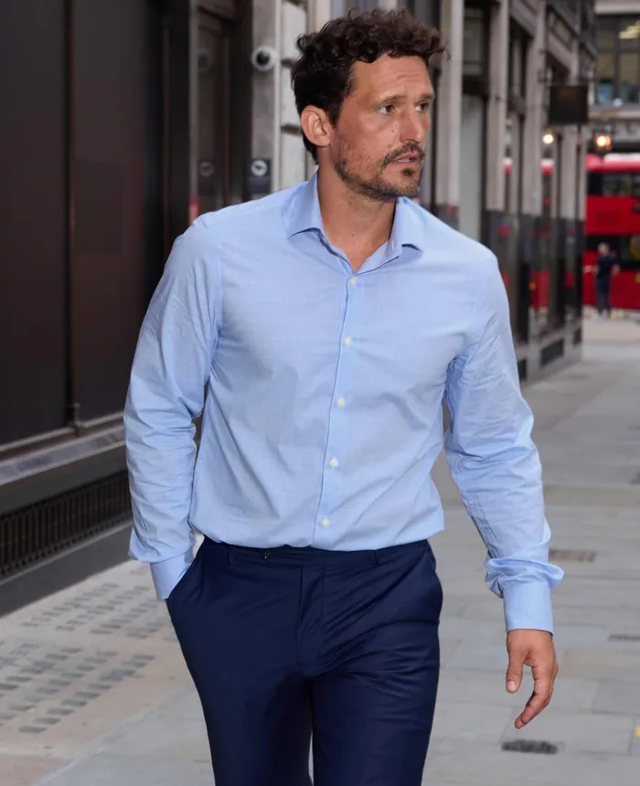 Savile Row Company Blue Cotton Prince Of Wales Check Slim Fit Formal Shirt 8211 Single Cuff Men Formal Shirts Savile Row Company Blue Cotton Prince Of Wales Check Slim Fit Formal Shirt 8211 Single Cuff Men Formal Shirts