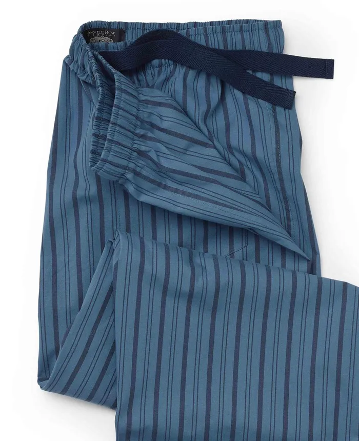 Savile Row Company Blue Navy Stripe Cotton Lounge Pants Blue Navy Stripe Men Lounge Pants Savile Row Company Blue Navy Stripe Cotton Lounge Pants Blue Navy Stripe Men Lounge Pants