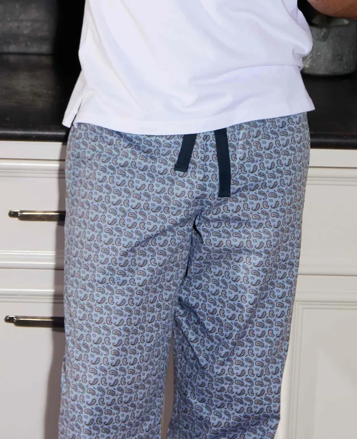 Savile Row Company Blue Paisley Print Cotton Lounge Pants Blue Navy Print Men Lounge Pants Savile Row Company Blue Paisley Print Cotton Lounge Pants Blue Navy Print Men Lounge Pants