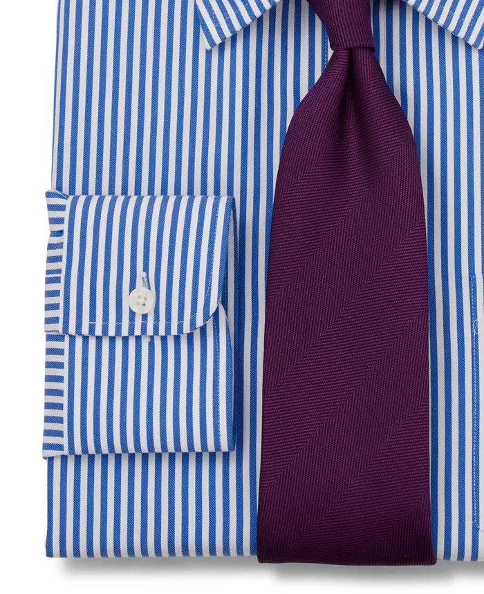 Savile Row Company Blue Twill Stripe Classic Fit NonIron Formal Shirt 8211 Single Cuff Men NonIron Shirts Savile Row Company Blue Twill Stripe Classic Fit NonIron Formal Shirt 8211 Single Cuff Men NonIron Shirts