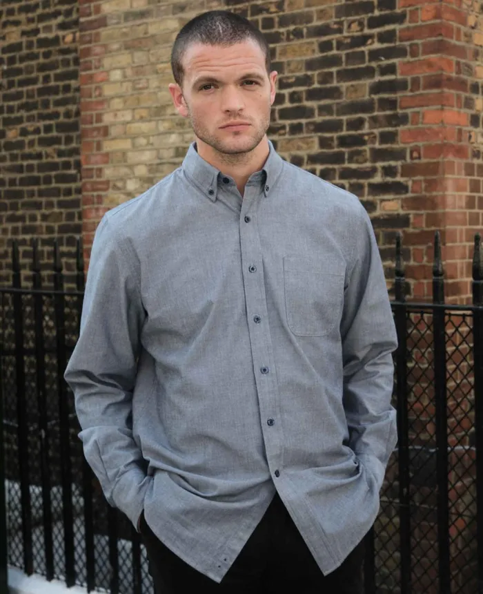 Savile Row Company Navy Classic Fit Chambray Oxford Shirt Light Navy Oxford Men Casual Shirts Savile Row Company Navy Classic Fit Chambray Oxford Shirt Light Navy Oxford Men Casual Shirts