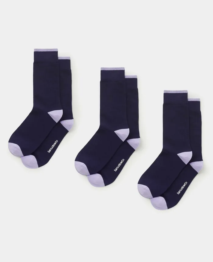 Savile Row Company Navy Cotton Blend Pack Of Three Socks Navy W Lilac Men Socks Savile Row Company Navy Cotton Blend Pack Of Three Socks Navy W Lilac Men Socks