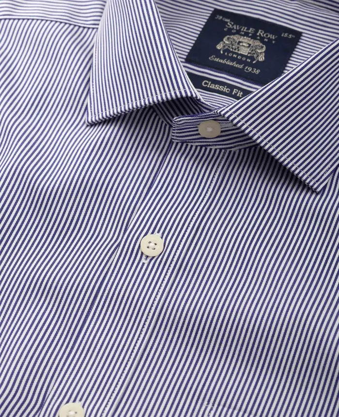 Savile Row Company Navy Cotton Twill Classic Fit Striped Formal Shirt 8211 Single Cuff Navy Stripe Men Formal Shirts Savile Row Company Navy Cotton Twill Classic Fit Striped Formal Shirt 8211 Single Cuff Navy Stripe Men Formal Shirts