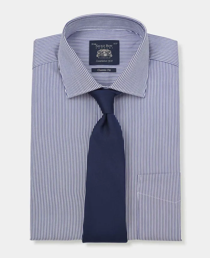 Savile Row Company Navy Cotton Twill Classic Fit Striped Formal Shirt 8211 Single Cuff Navy Stripe Men Formal Shirts Savile Row Company Navy Cotton Twill Classic Fit Striped Formal Shirt 8211 Single Cuff Navy Stripe Men Formal Shirts