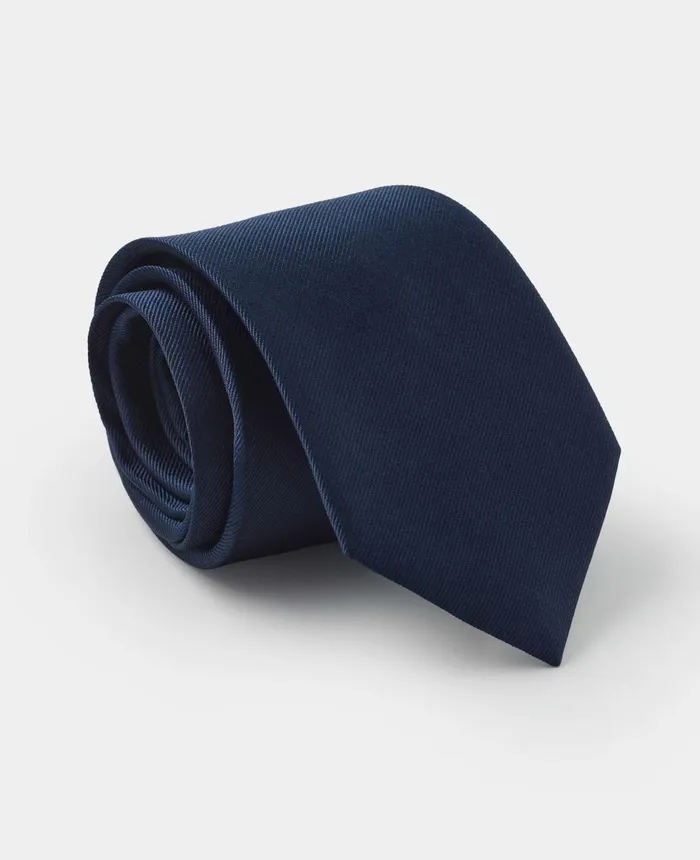 Savile Row Company Navy Fine Twill Silk Tie Navy Men Silk Ties