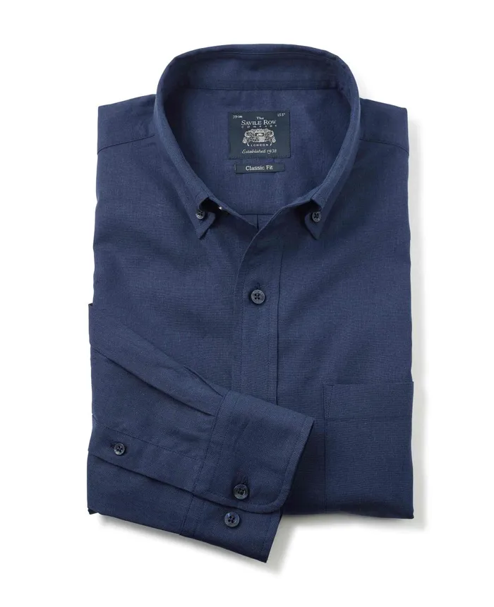 Savile Row Company Navy LinenBlend Classic Fit Casual Shirt Men Casual Shirts Savile Row Company Navy LinenBlend Classic Fit Casual Shirt Men Casual Shirts