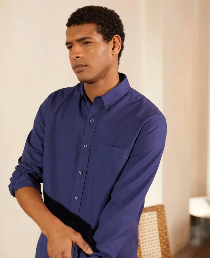 Savile Row Company Navy LinenBlend Classic Fit Casual Shirt Men Casual Shirts Savile Row Company Navy LinenBlend Classic Fit Casual Shirt Men Casual Shirts
