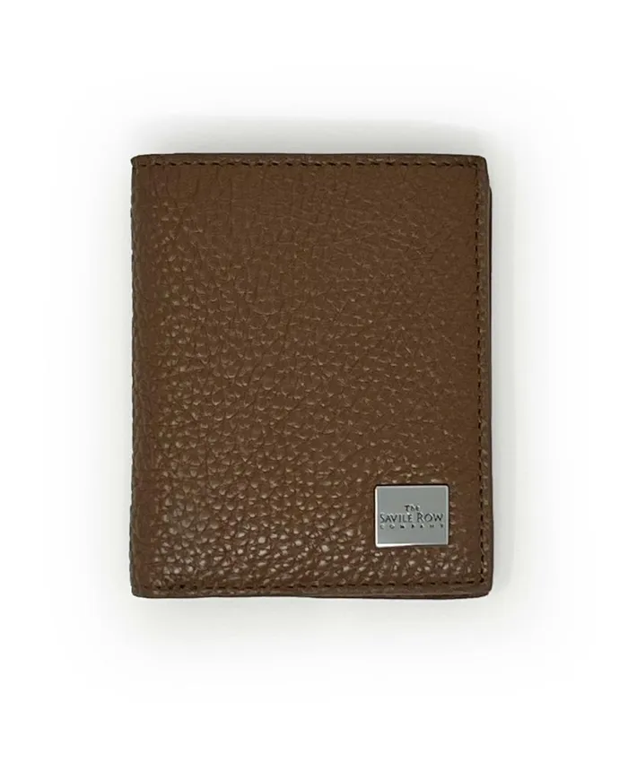 Savile Row Company Tan Textured Leather Billfold Wallet Men Leather Goods