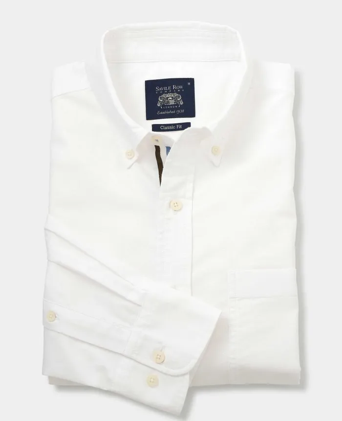 Savile Row Company White ButtonDown Classic Fit Oxford Shirt 8211 Stripe Contrast Detail White Contrast Oxford Men Casual Shirts Savile Row Company White ButtonDown Classic Fit Oxford Shirt 8211 Stripe Contrast Detail White Contrast Oxford Men Casual Shirts