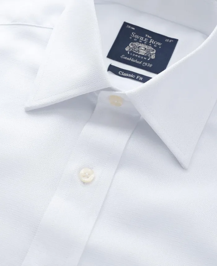 Savile Row Company White Textured Windsor Collar Classic Fit Shirt 8211 Single Or Double Cuff Men Formal Shirts Savile Row Company White Textured Windsor Collar Classic Fit Shirt 8211 Single Or Double Cuff Men Formal Shirts