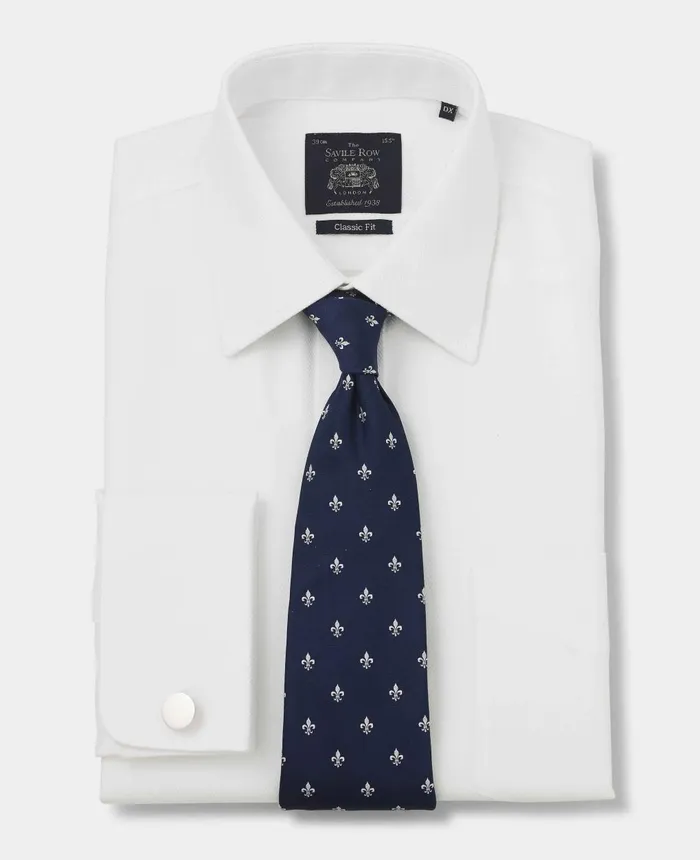 Savile Row Company White Wide Herringbone Classic Fit NonIron Formal Shirt 8211 Double Cuff Men NonIron Shirts Savile Row Company White Wide Herringbone Classic Fit NonIron Formal Shirt 8211 Double Cuff Men NonIron Shirts